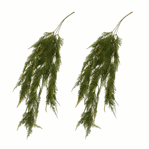 Factory Direct Craft Cascading Artificial Norfolk Pine Sprays, Set of 2, 33 Inch Indoor Outdoor Greenery Stems