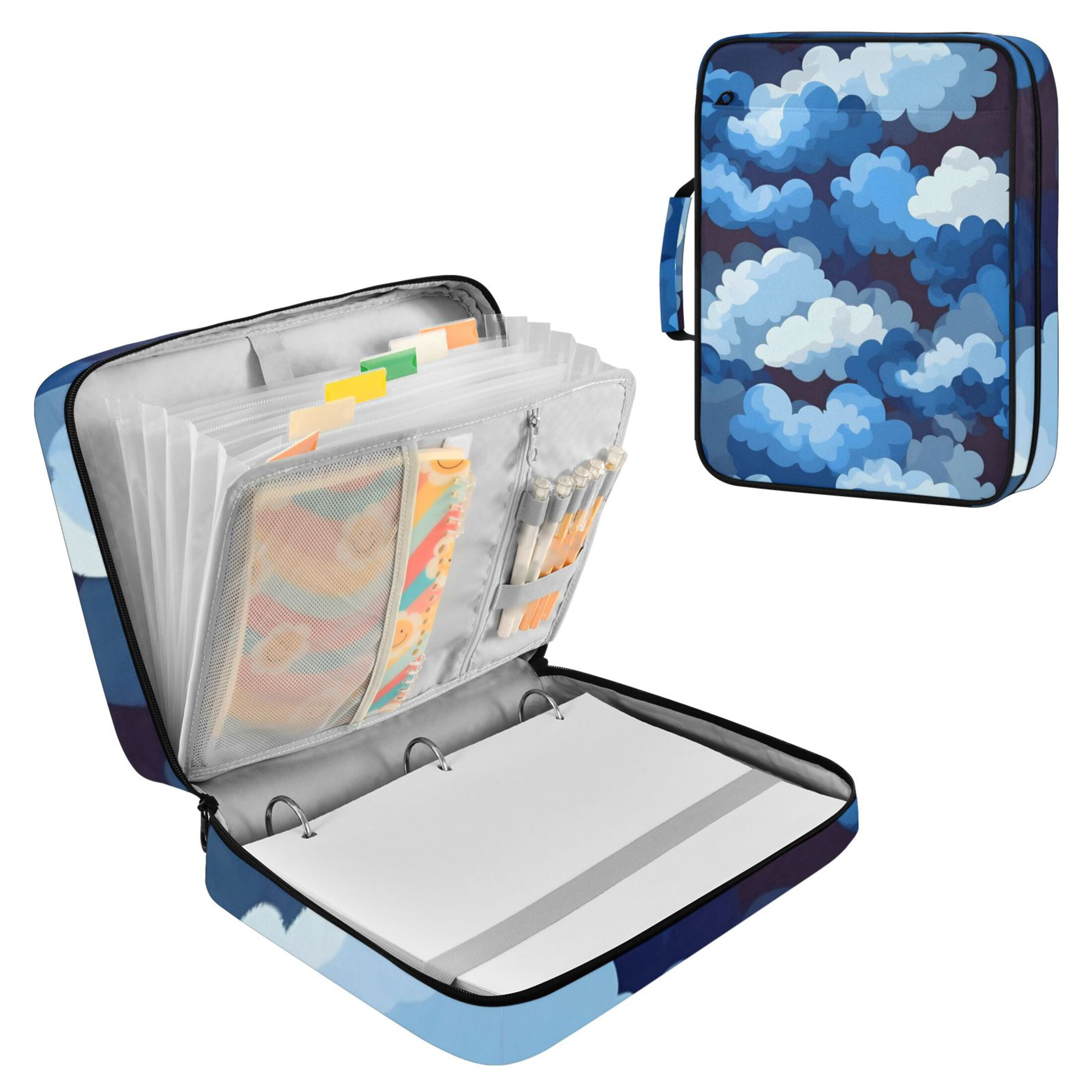 Cascading Blue Clouds Accordion File Organizer Expanding File Folder 3 ...