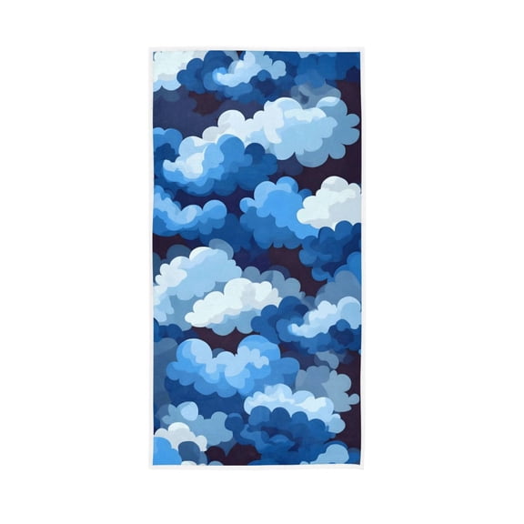 Cascading Blue Clouds Face Towel Absorbent Hand Towels Bath Sport Gym