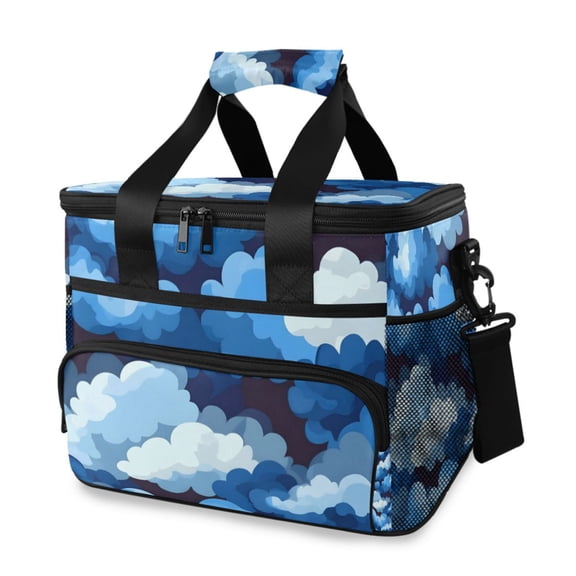 Cascading Blue Clouds Insulated Lunch Bag 15L Cooler Box for Women Men Work Camping Beach Travel