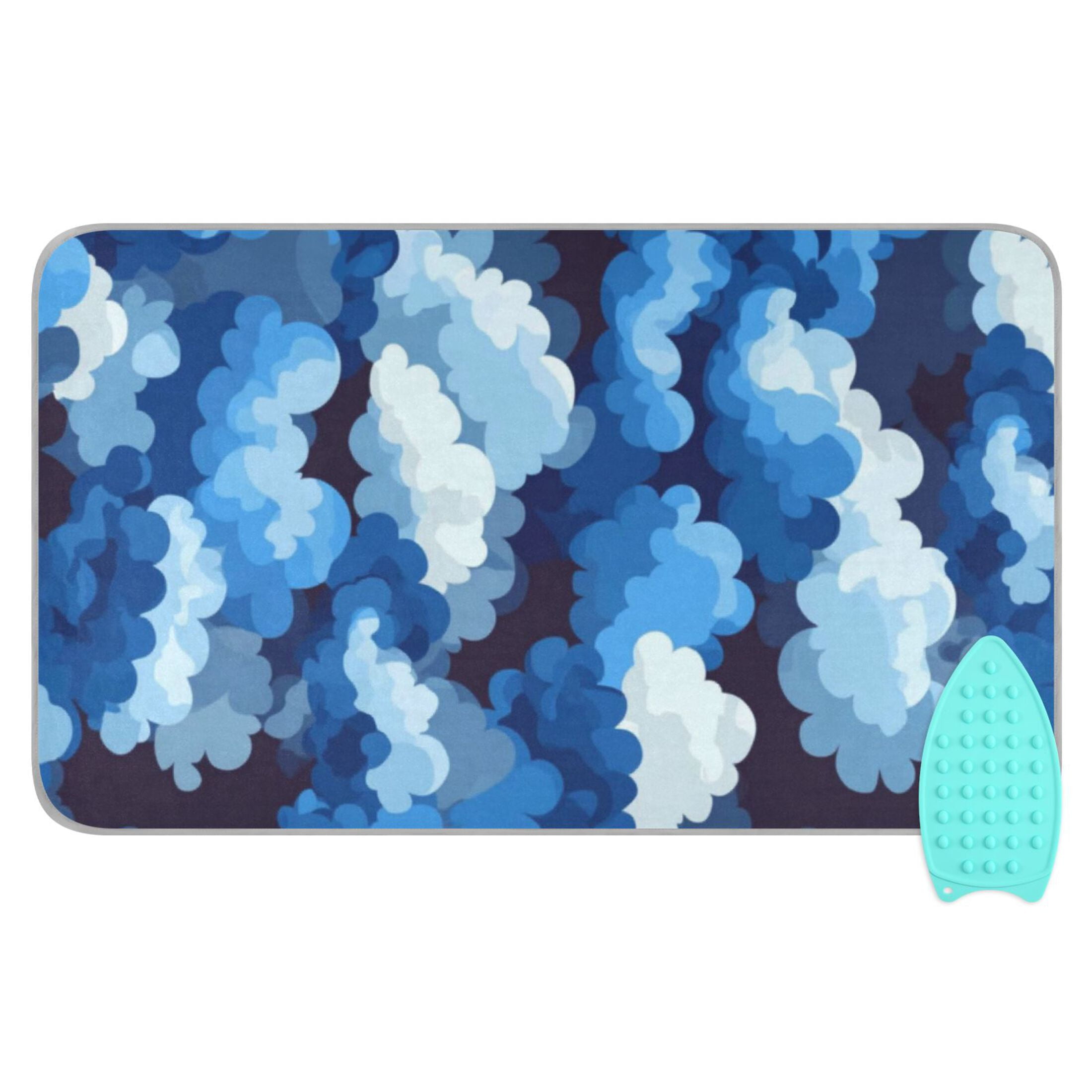 Cascading Blue Clouds Ironing Mat Blanket for Table Top Travel Portable Ironing Board Pad 47.2x27.6 Inch