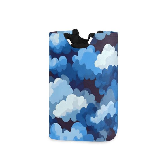 Cascading Blue Clouds Laundry Basket with Handles 50L Collapsible Laundry Hamper for Bathroom Bedroom Laundry Room