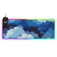 thumbnail image 1 of Cascading Blue Clouds Wireless Charging RGB Gaming Mouse Pad Large Keyboard Mat Rubber Base 13 Light Modes, 1 of 6
