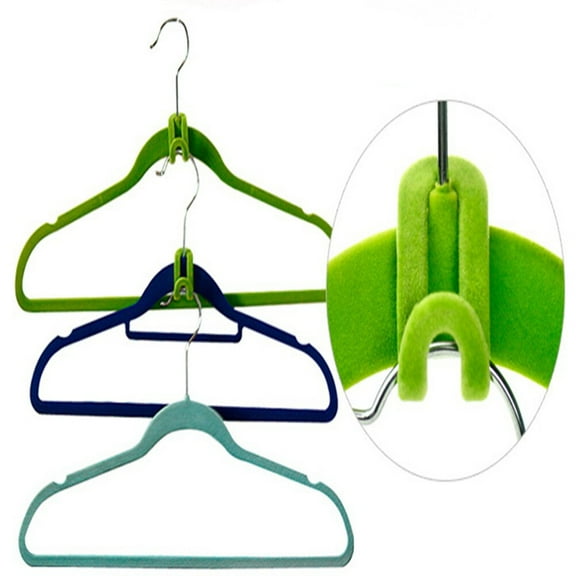 Clispeed 20Pcs Cascading Hanger Hooks Assorted Colors Space Saving Organizer with Flocking Surface
