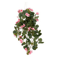 thumbnail image 1 of Cascading Pink Silk Geranium Hanging Basket - For Indoor Spring and Summer Arrangements and Home Decor, 1 of 5