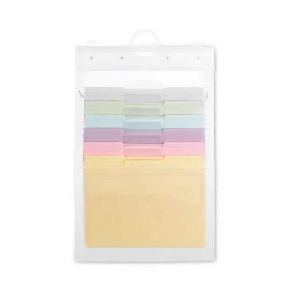 Cascading Wall Organizer, 6 Sections, Letter Size, 14.25" x 24.25", Blue, Clear, Gray, Green, Orange, Pink, Purple | Bundle of 10 Each