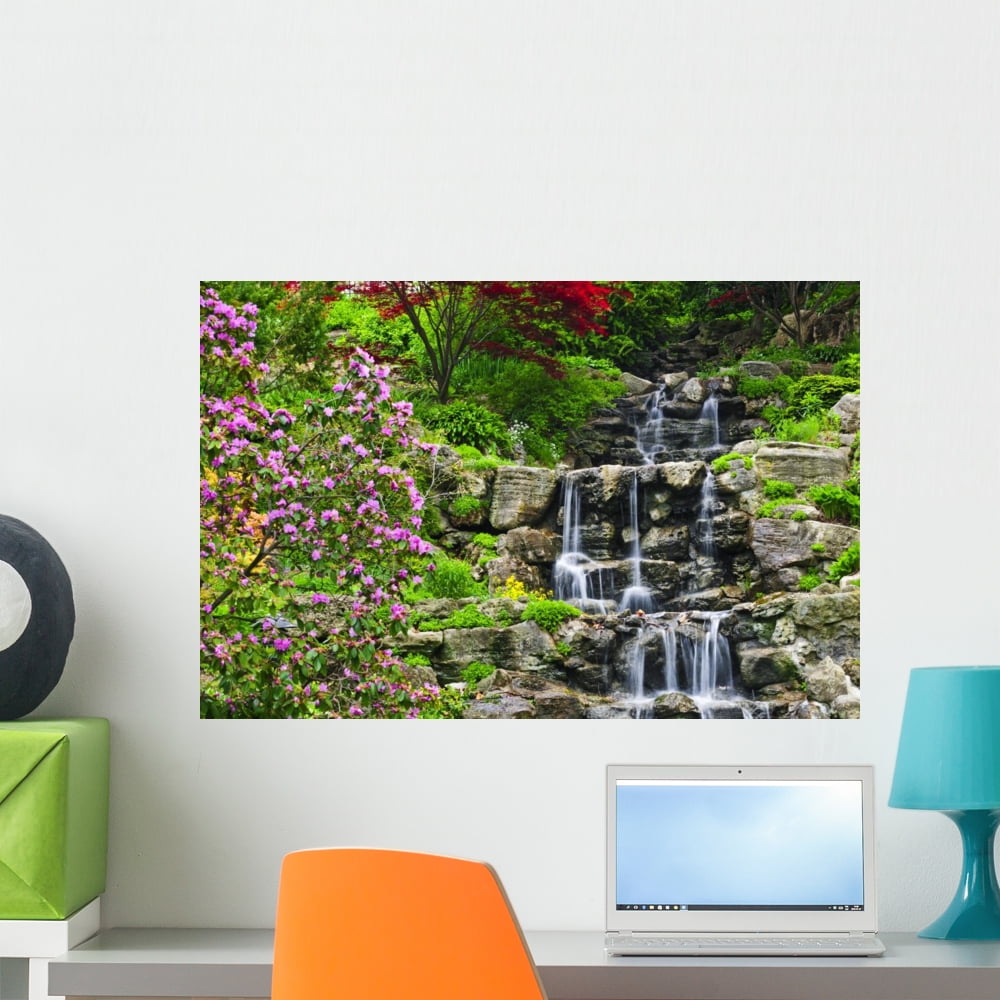Cascading Waterfall Wall Mural Decal Sticker, Wallmonkeys Peel & Stick ...