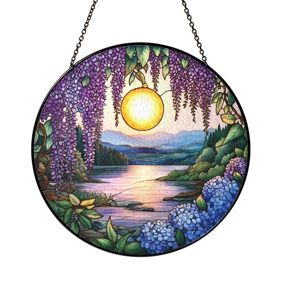 Cascading Wisteria Window Decor – Floral Acrylic Art