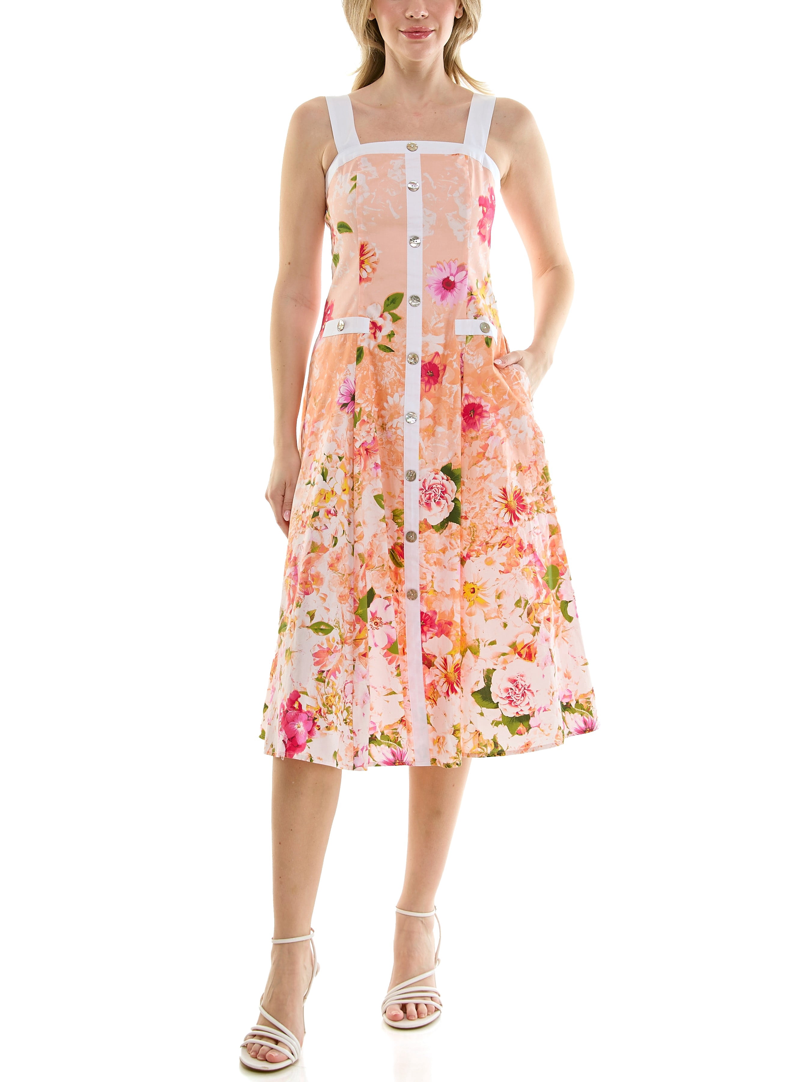 Nicole Miller Women's Button Front Midi Dress, Sizes 4-16