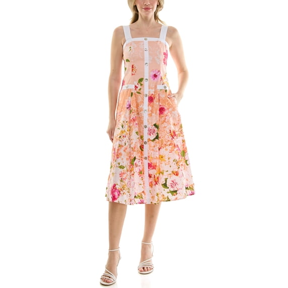 Nicole Miller Women's Button Front Midi Dress, Sizes 4-16