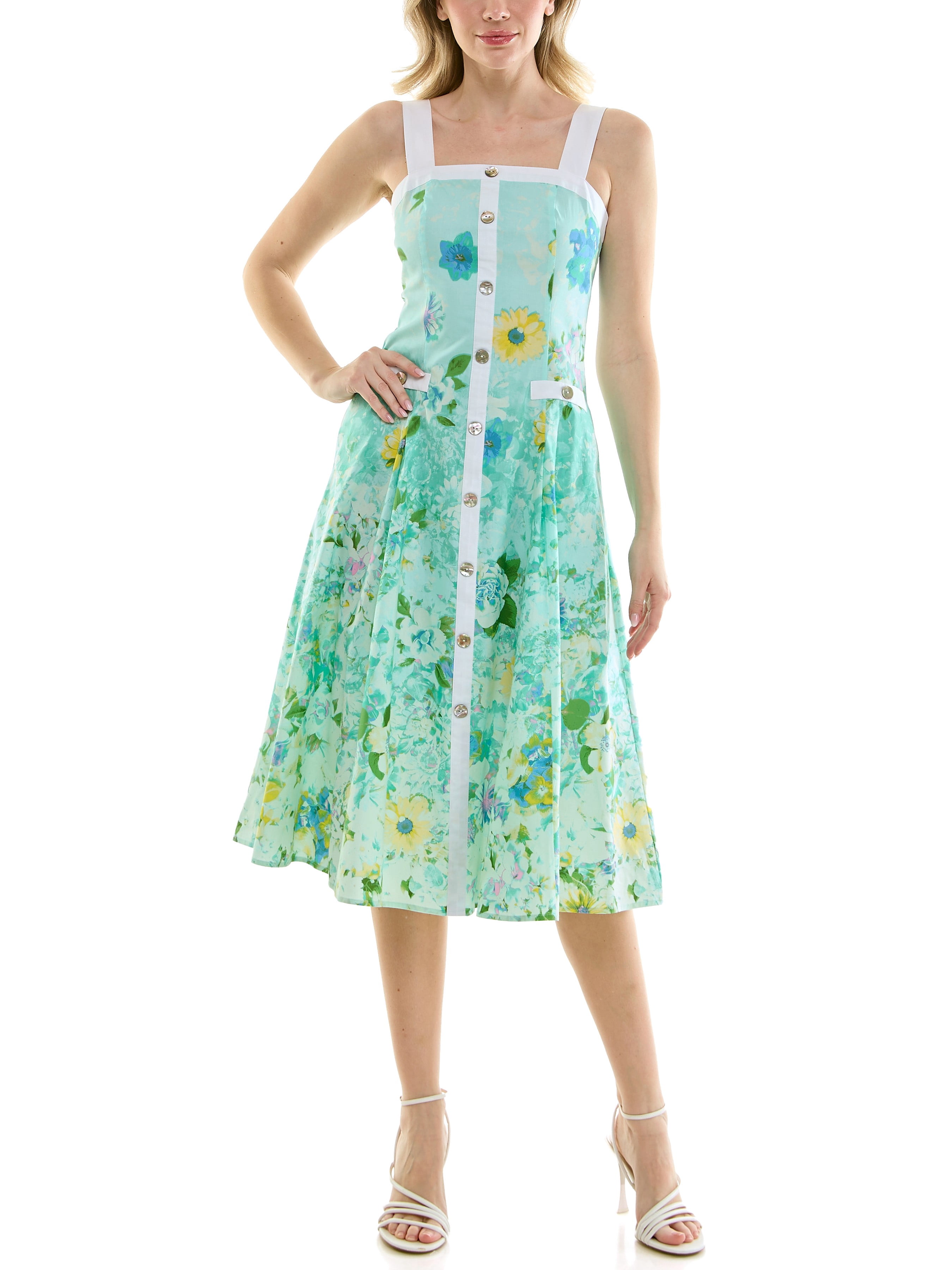 Nicole Miller Women's Button Front Midi Dress, Sizes 4-16