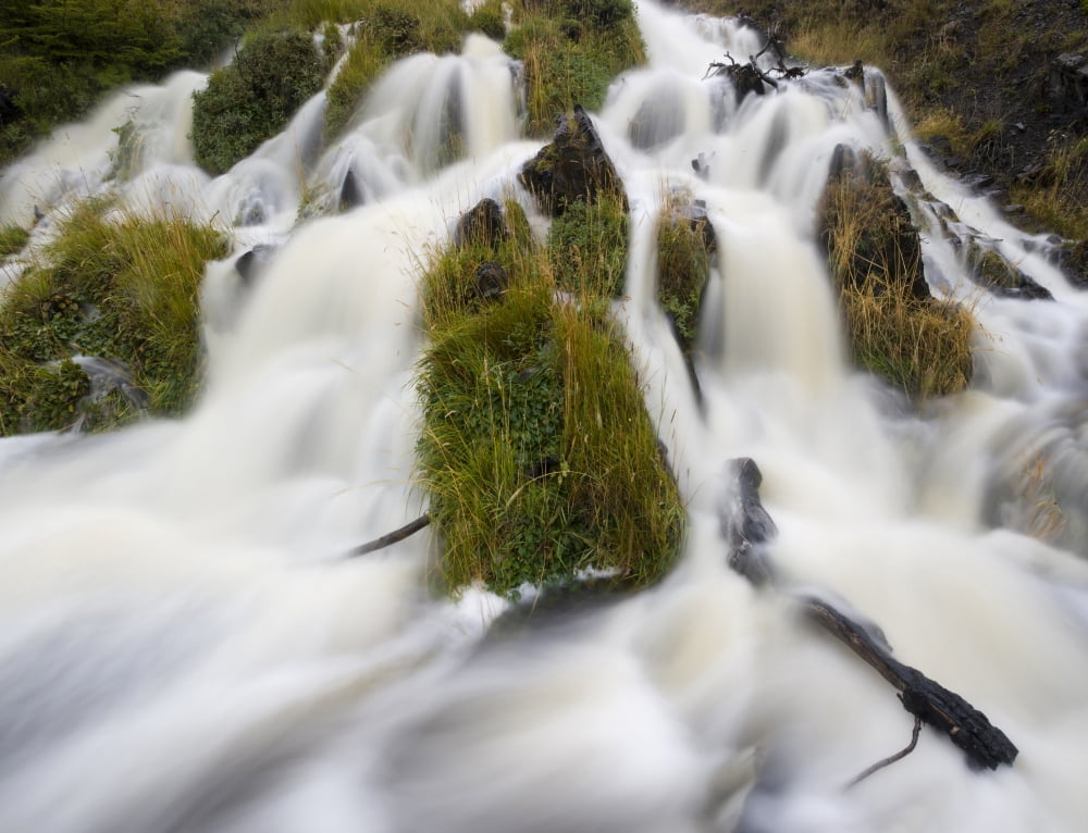 Cascading stream Torres Del Paine National Park Chile Canvas Art - Panoramic Images (28 x 22)