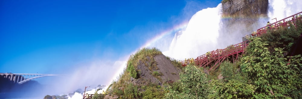 Cascading water over the American falls Niagara Falls Niagara River Niagara County New York State USA Canvas Art - Panoramic Images (36 x 12)