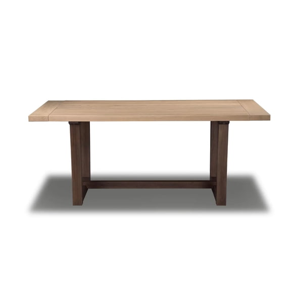 Grain Wood Furniture Cascais 72" Rectangular Table with Industrial Base in Blonde Oak Top and Brown Oak Base