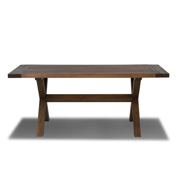 Grain Wood Furniture Cascais 72" Rectangular Table with Trestle Base in Brown Oak Top and Base