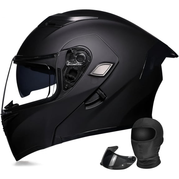 Casco Modular Integral para Moto Hombre y Mujer Certificado DOT con Doble Visera Solar, Ventilacin Mltiple, Forro Extrable Lavable, ABS Anticolisin,