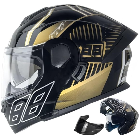 Casco Modular Moto Integral para Hombres y Mujeres, con Doble Visera, Ventilacin Avanzada, Forro Extrable Lavable, Alta Proteccin EPS, DOT Homologado, Tallas S-XXL