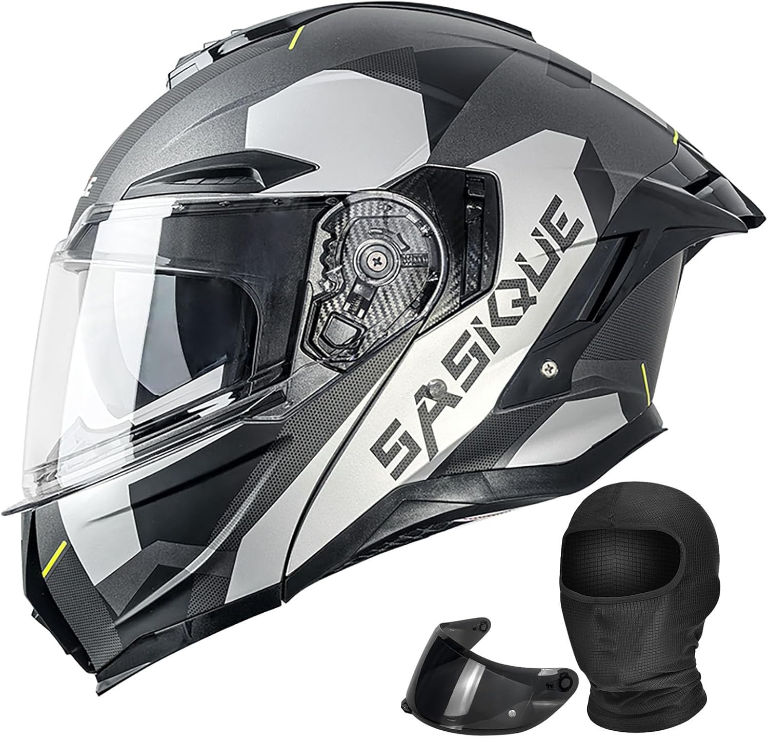 BHR Casco Modulare Moto 807 REVERSE Flip-Up - Omologato ECE 22.05, Mentoniera Reversibile 180°, Interni Rimovibili, Sgancio Micrometrico, Taglia XL