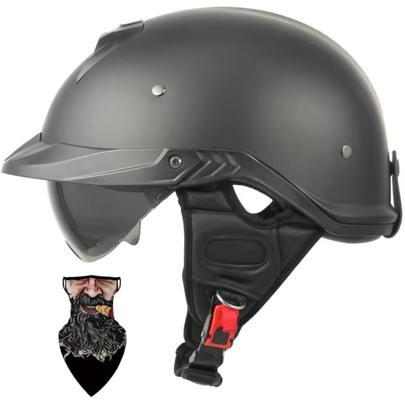 Casco Moto Jet Vintage Retro para Adultos Hombres y Mujeres, Ligero 750g ABS 709S EPS Anticolisin, Ventilacin Doble, Visera Retrctil PC, Hebilla Rpida, Forro Desmontable Fresco