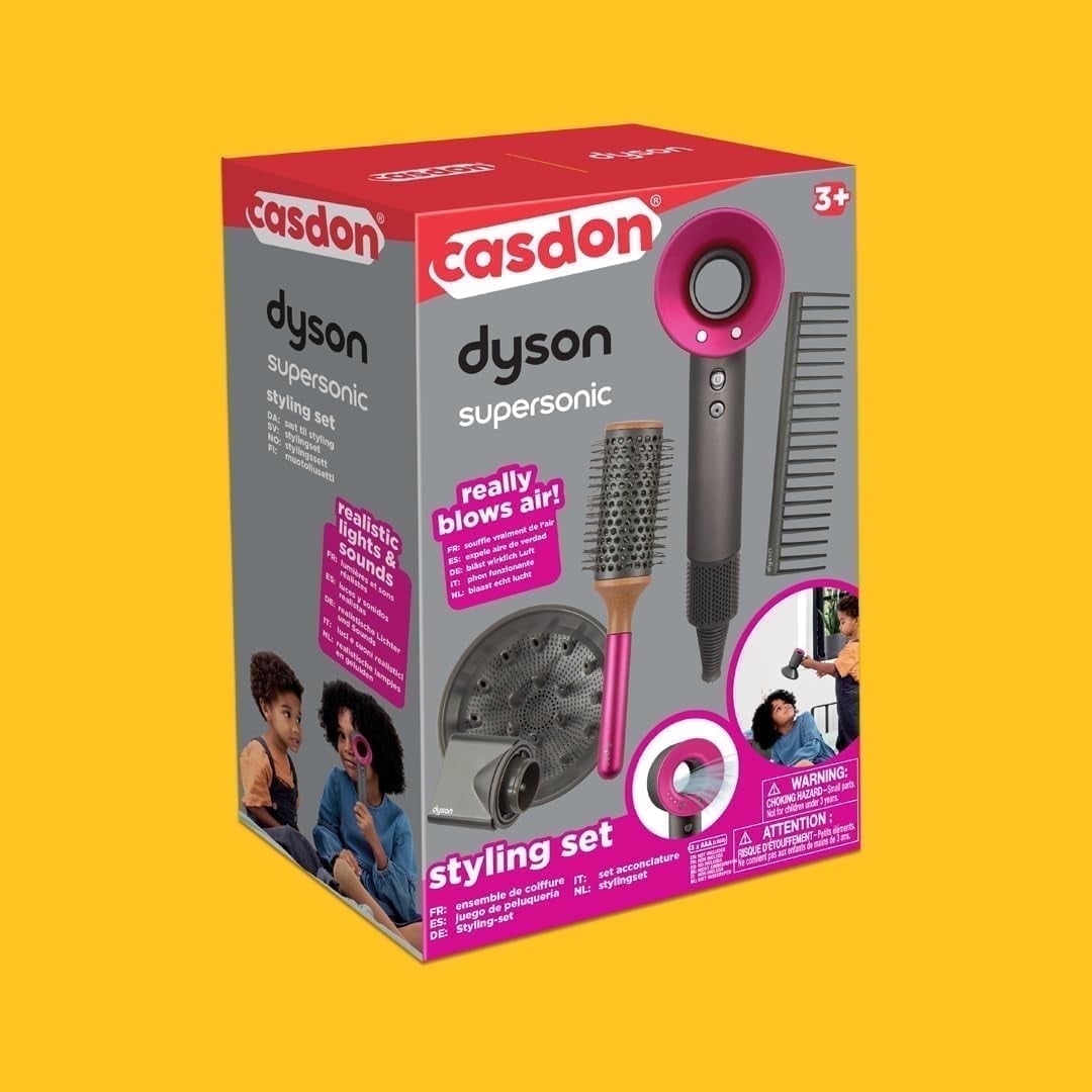 Casdon Dyson Supersonic Styling Set Interactive Toy Hairdryer for Children, Working Parts, 1 Pack