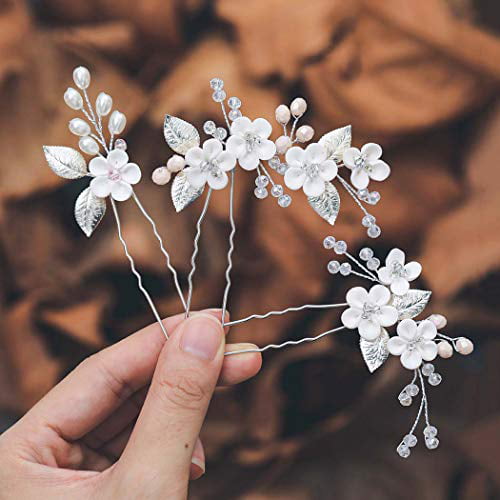 Amazon.com : Jeairts Sunflower Bride Wedding Hair Comb Crystal Pearl Bridal  Hair Pieces Leaf Side Combs Hair Dress Decorative Hair Accessories for  Women and Girls (1-Silver) : Beauty & Personal Care