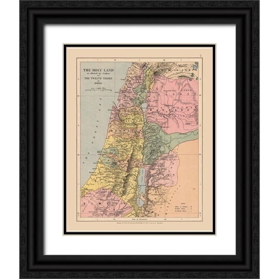 Case 12x14 Black Ornate Wood Framed with Double Matting Museum Art Print Titled - Holy Land Middle East Israel - Case 1878