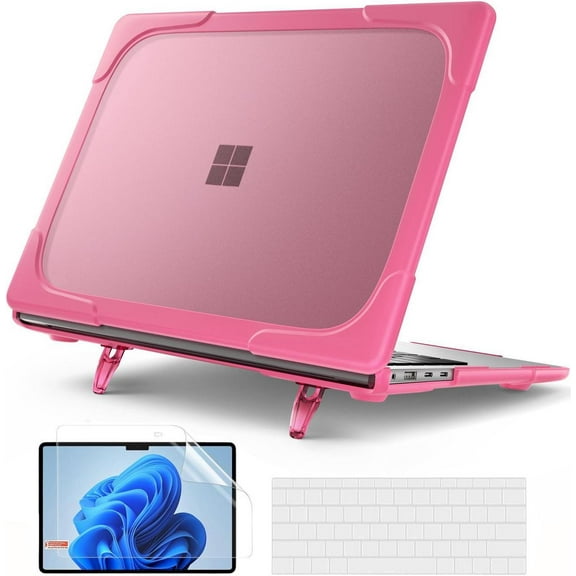 Case for 13.8 Inch Microsoft Surface Laptop 7 2024 Model 2036, Heavy Duty Plastic Hard Shell Laptop Cover with Kickstand, Keyboard Skin, Screen Protector