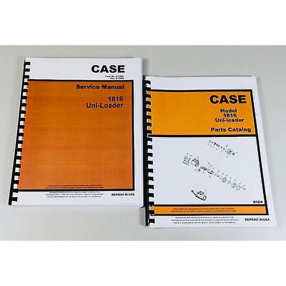 Case 1816 Uni Loader Skid Steer Service Manual Parts Catalog Repair Shop Ovhl