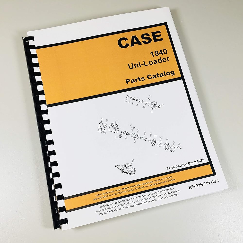 Case 1840 Loader Parts Manual Catalog Skid Steer Assembly Exploded