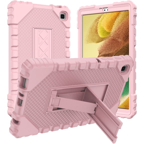 Case for 2021 Samsung Galaxy Tab A7 Lite (8.7 Inch), Model SM-T220/SM-T225/SM-T227 Case, Shockproof Protective Rugged Case with Kickstand, Lightweight Cover for Kids (Rosegold)