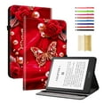 thumbnail image 1 of Case for 2024 Kindle Paperwhite 12th Gen/Signature Edition 12th Gen/Colorsoft Signature Edition 1st Gen, Kickstand PU Leather Pattern Card Slots Elastic Band Stylus Slot Protective Folio Cover - B, 1 of 7