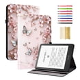thumbnail image 1 of Case for 2024 Kindle Paperwhite 12th Gen/Signature Edition 12th Gen/Colorsoft Signature Edition 1st Gen, Kickstand PU Leather Pattern Card Slots Elastic Band Stylus Slot Protective Folio Cover - A, 1 of 7