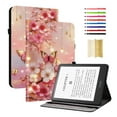 thumbnail image 1 of Case for 2024 Kindle Paperwhite 12th Gen/Signature Edition 12th Gen/Colorsoft Signature Edition 1st Gen, Kickstand PU Leather Pattern Card Slots Elastic Band Stylus Slot Protective Folio Cover - E, 1 of 7