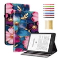 thumbnail image 1 of Case for 2024 Kindle Paperwhite 12th Gen/Signature Edition 12th Gen/Colorsoft Signature Edition 1st Gen, Kickstand PU Leather Pattern Card Slots Elastic Band Stylus Slot Protective Folio Cover - D, 1 of 7