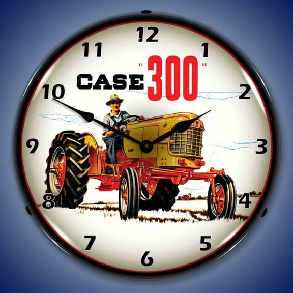 Collectable Sign and Clock Case 300 Tractor LED Lighted Premium Wall Clock
