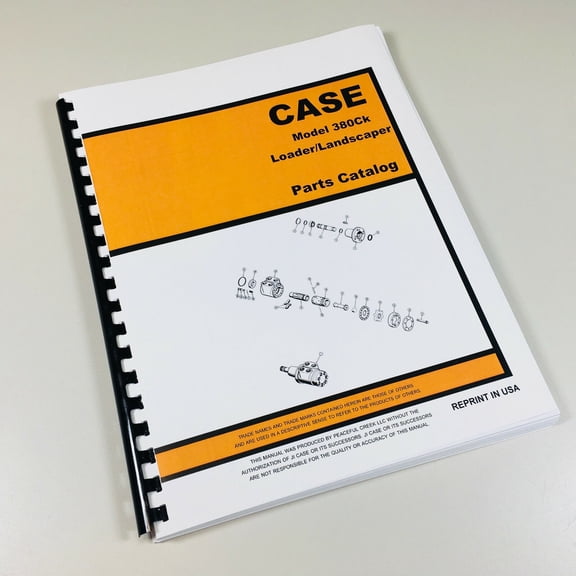 Case 380 380Ll Loader Landscaper Tractor Backhoe Parts Manual Catalog
