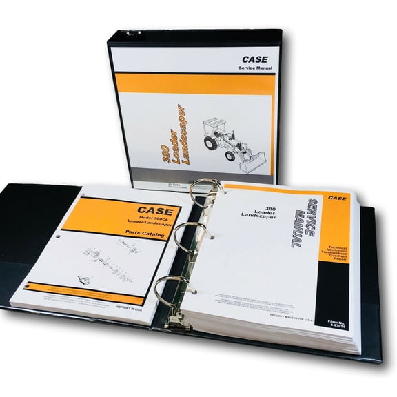 Case 380 380Ll Loader Landscaper Tractor Backhoe Service Parts Manual Shop Set