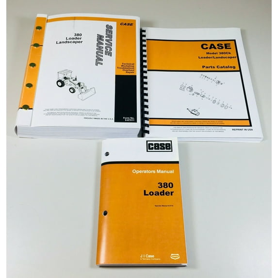 Case 380 380Ll Loader Landscaper Tractor Backhoe Service Parts Operators Manual