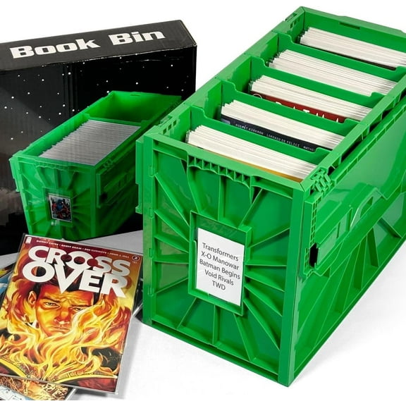 Case (5) Short Comic Book Bin - Green