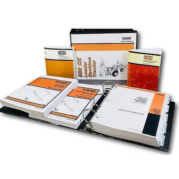 Case 580Ck Tractor Loader Backhoe Service Parts Operators Manual Master Shop Set