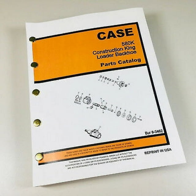 Case 580K Ck Loader Backhoe Parts Manual Catalog Book Bur 83462