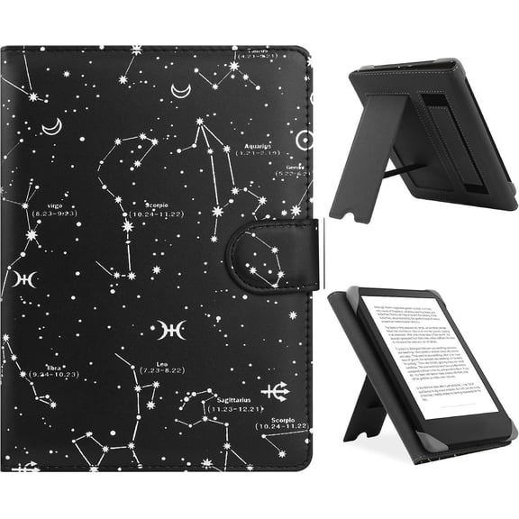 Case for 6.8",7" eReader,Compatible with Kindle/Kobo Clara /Kobo Clara 2E/Paperwhite/Pocketbook/Tolino eReader,Leather Stand Cover for 6"-7'' E-Book Reader,Constellation