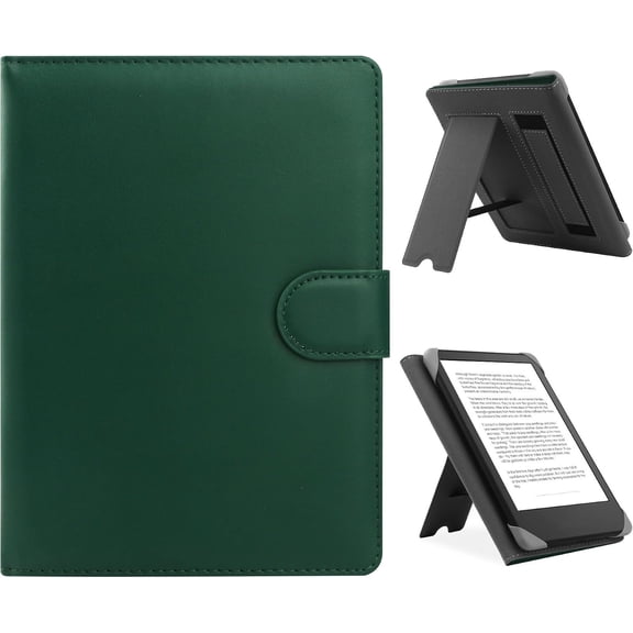 Case for 6.8",7" eReader,Compatible with Kindle/Kobo Clara /Kobo Clara 2E/Paperwhite/Pocketbook/Tolino eReader,Leather Stand Cover for 6"-7'' E-Book Reader,Green