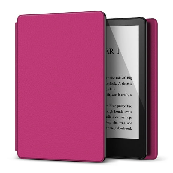 Case for 6.8" Kindle Paperwhite 11th Generation 2021 / Kindle Paperwhite Signature Edition, PU Leather Cover, Protective Sleeve Folio Case for Kindle E-Reader with Auto Sleep/Wake, Hot Pink