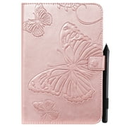 Case for 6 Inch Kindle Paperwhite 10th 7th 6th 5th Generation,Slim Fit Folio Flip PU Leather Butterfly Embossed Smart Stand Cover Auto Wake/Sleep Shockproof Pro