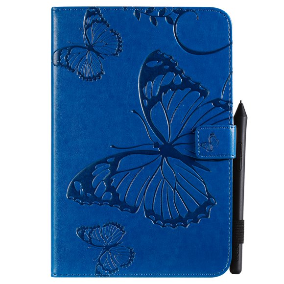 Case for 6 Inch Kindle Paperwhite 10th 7th 6th 5th Generation,Slim Fit Folio Flip PU Leather Butterfly Embossed Smart Stand Cover Auto Wake/Sleep Shockproof Protection TPU Back Cover, Blue