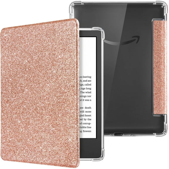 Case for 6" Kindle 11th Gen (2024 and 2022 Release) - Ultra Slim Transparent Clear TPU Back Shell Protective Cover with Auto Wake/Sleep for Kindle 11th Generation 2024 Release, Glitter Black