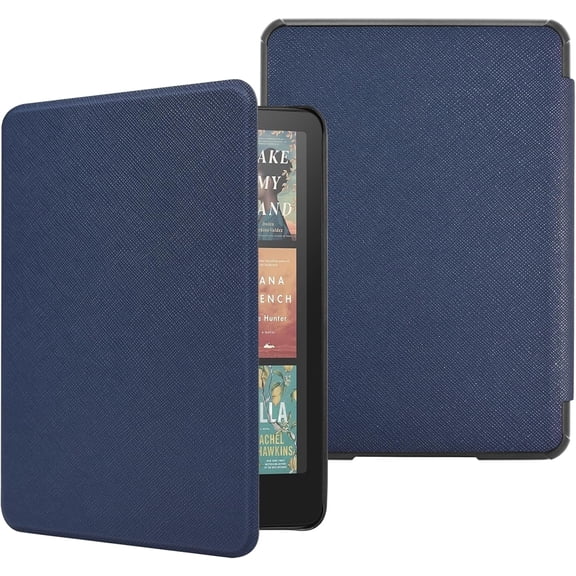 Case for 7" All-New Kindle Paperwhite (12th Generation, 2024) and Kindle Colorsoft - Slim Lightweight Shell PU Leather Protective Cover with Auto Sleep/Wake, BLUE