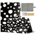 thumbnail image 1 of Case for 7 Inch Android Tablet/Galaxy Tab A 7-Inch SM-T280 /Galaxy Tab 4 7" T230 /Onn 7 Inch, PU Leather Folio Kickstand Cover, Wave Point Pattern with Pen Slot & Card Slots, Black + White, 1 of 9