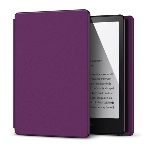 Case for Kindle Paperwhite 12th Generation 2024 / Kindle Colorsoft Signature Edition - 7" PU Leather Protective Folio Cover for Kindle Paperwhite Kids with Auto Sleep/Wake, Purple